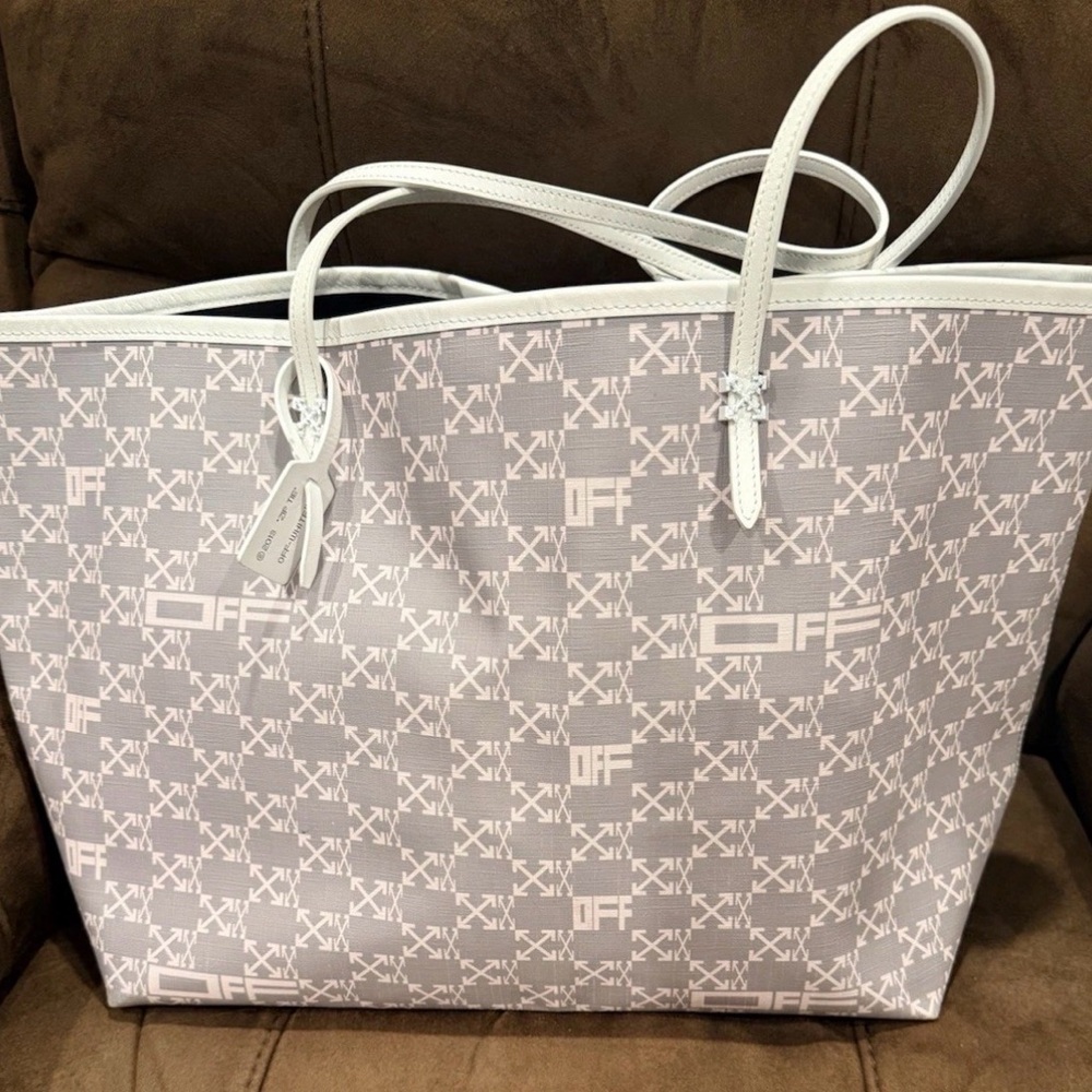 Virgil Abloh Day Off Gray And Pink Off-White Monogram Tote